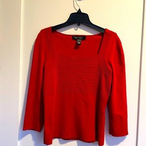 Red Knit Top Cable and Gauge